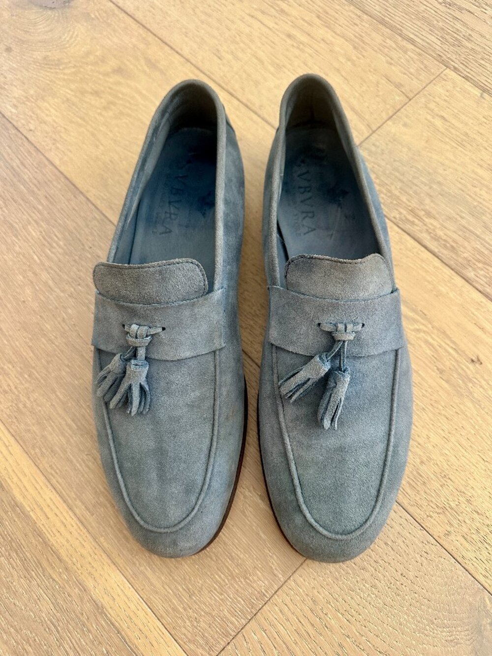Men's Handmade Italian Suede Tassel Loafers, EU 43 (US 10)